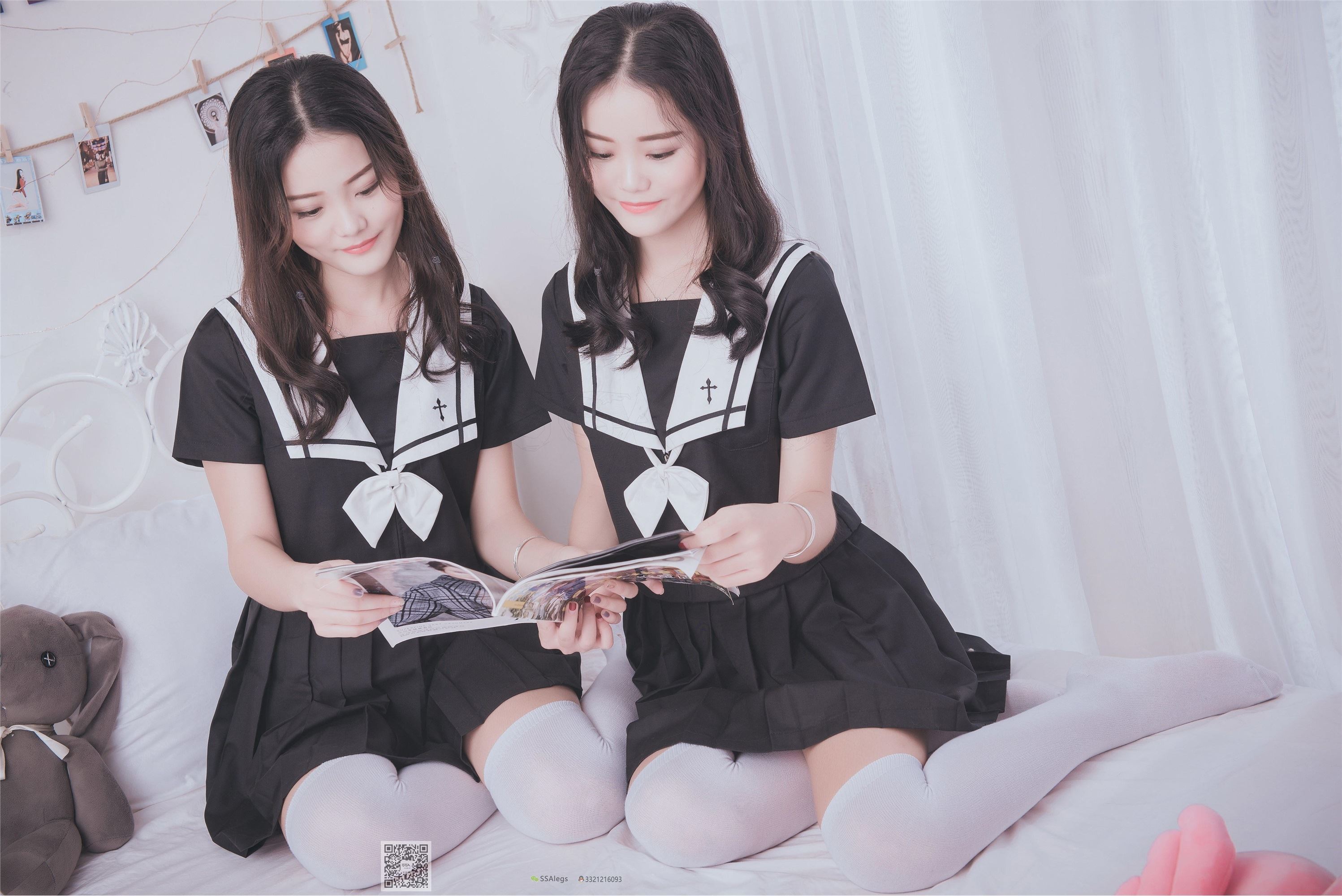 SSA丝社 NO.028 青青姐妹 姐妹花的JK情